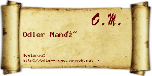 Odler Manó névjegykártya